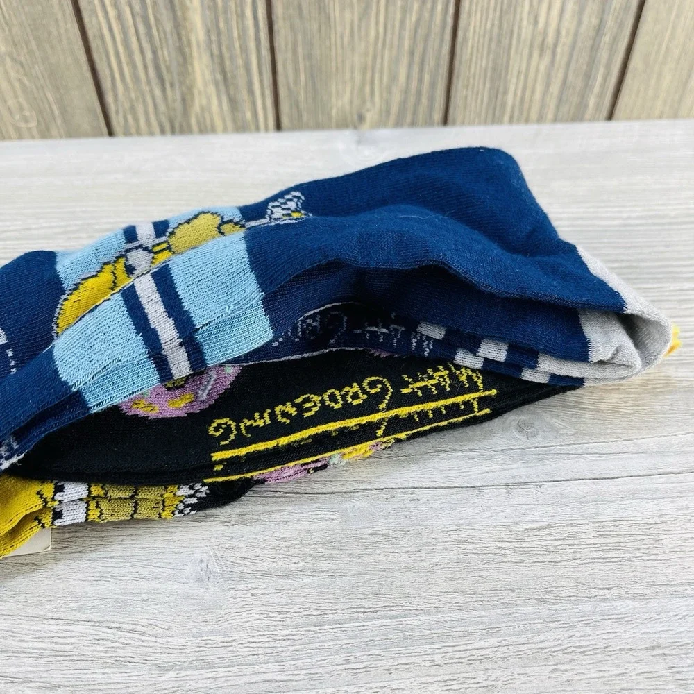 The Simpsons 2 Pairs Socks Homer Simpson Shoe Size 6 -12 Mens Womens 90s Cartoon